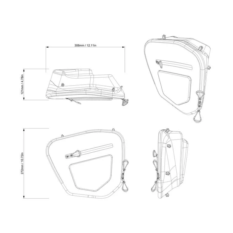 Can-Am Rear Upper Door Storage Bags ｜ Maverick R, Maverick R MAX - Image 6
