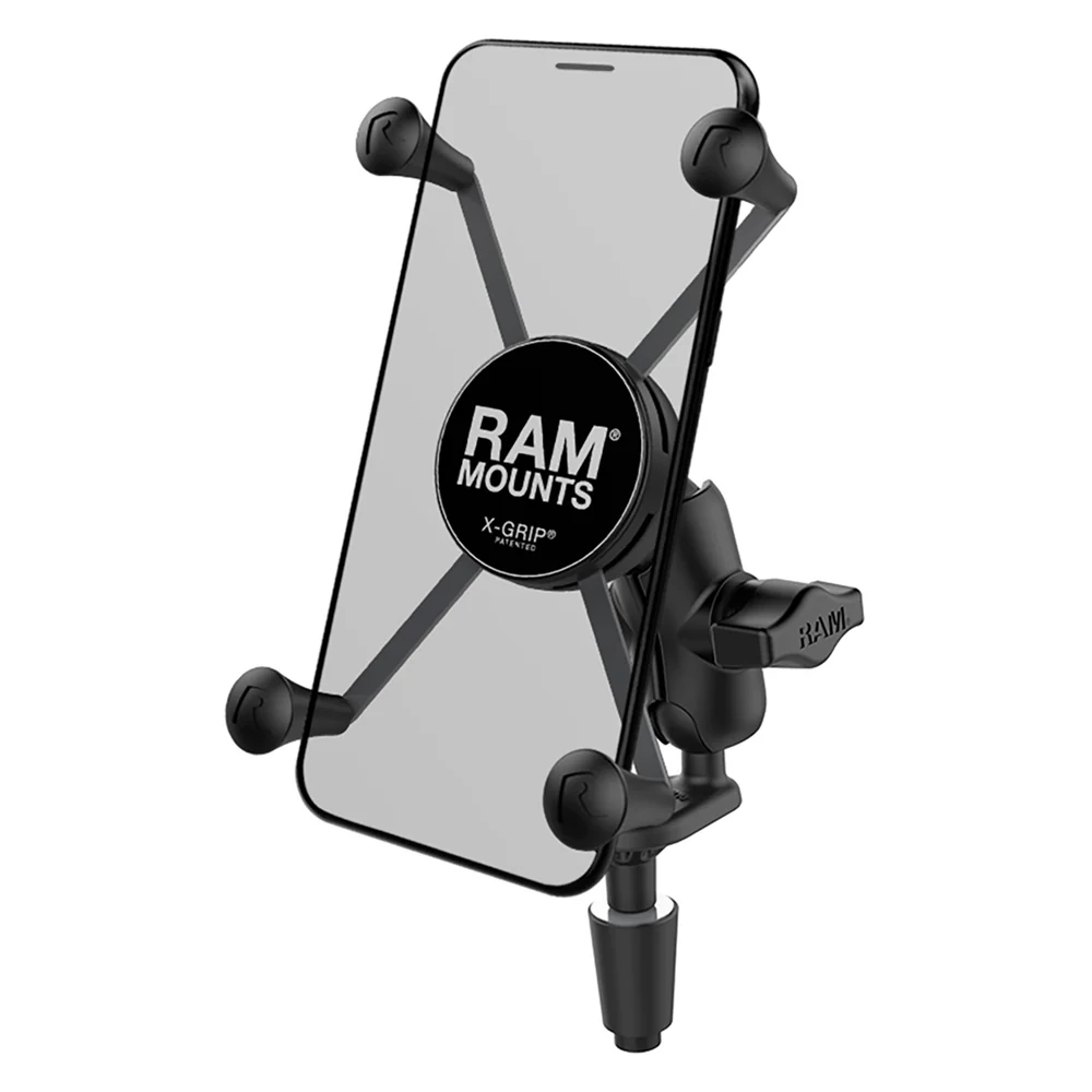 Ram Mount X-Grip Large Phone Mount with Motorcycle Fork Stem Base | Socket 1.75"