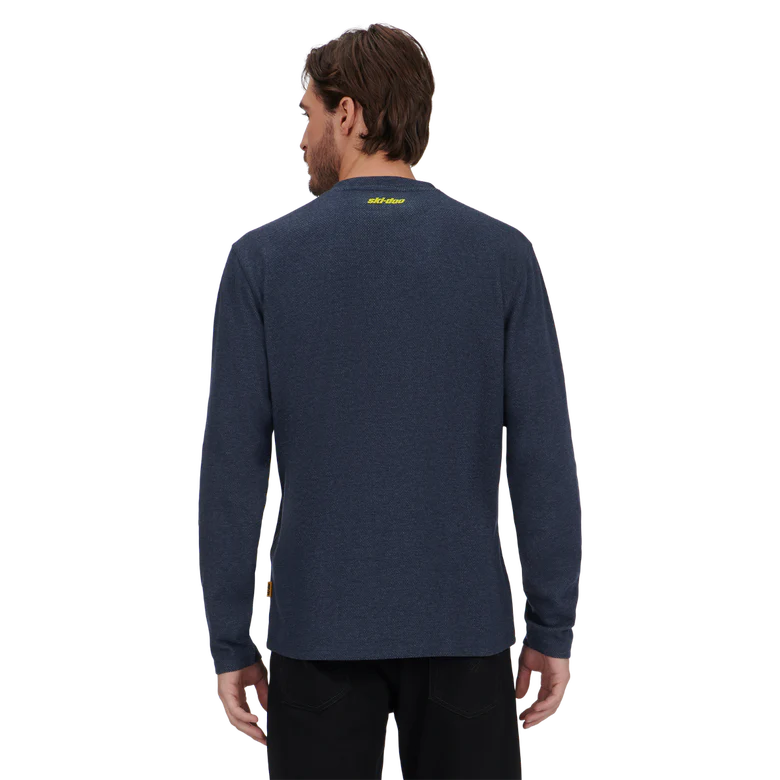 Ski-Doo Waffle Knit Thermal Long Sleeve Henley Shirt - Image 2